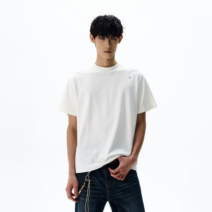 Simple Polaris Cropped Embroidered Tee