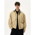 Cargo Bath Leather Collar Boxy Jacket