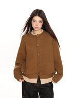 Contrast Fake Two Pieces Knit Sweater