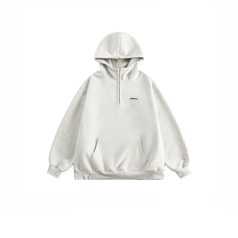 Oversize Half Zip Catteeius Hoodie
