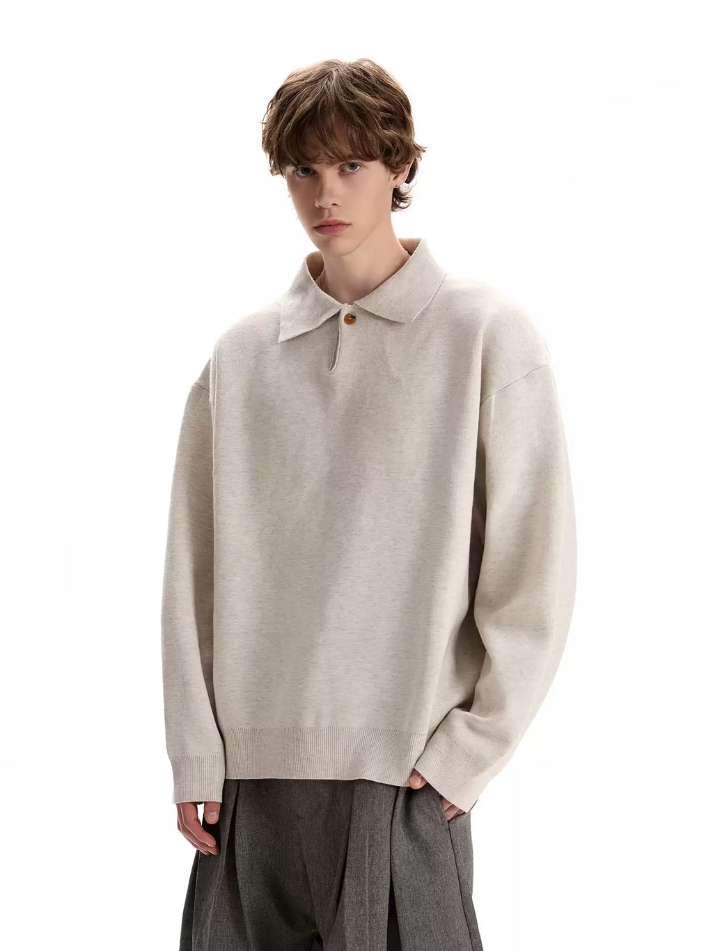 Polo Collar Knit Sweater