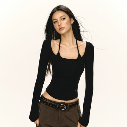 Two Long Sleeve Slim Fit Crop Top