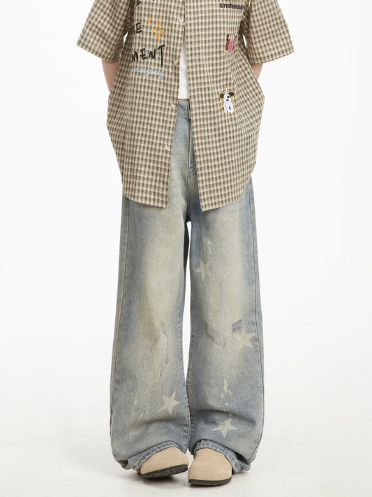 Vintage Star Print Jeans