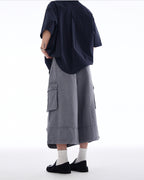 Distressed Cargo Shorts Multi-Pocket Cropped Pants