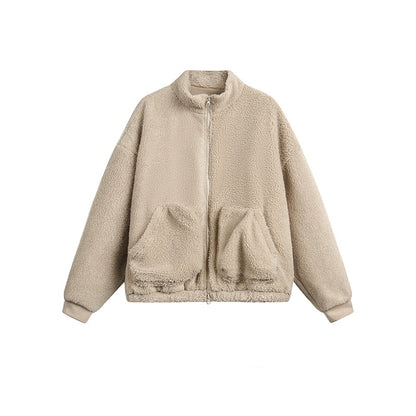Fluffy Yarn Fleece Zip Up Jacket