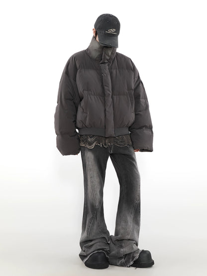 Stand-Up Collar Boxy Puffer Jacket