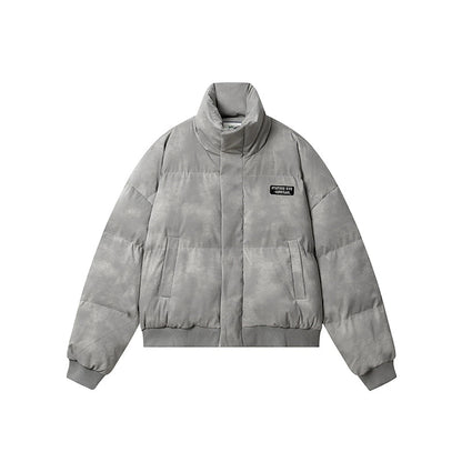 Tie-Dye Distressed Puffer Jacket