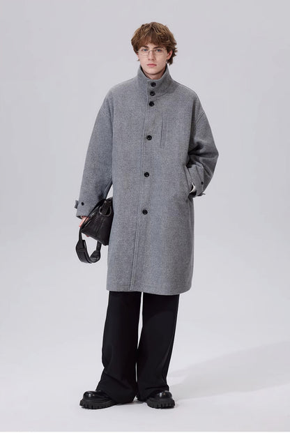 Unisex Heavy Weight 600g Long Woolen Trench Coat