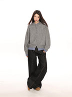 Contrast Fake Two Pieces Knit Sweater