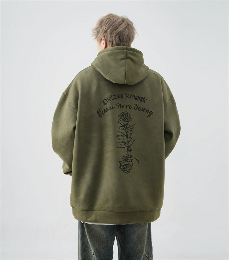 520gsm Heavy Suede Rose Devoré Hoodie
