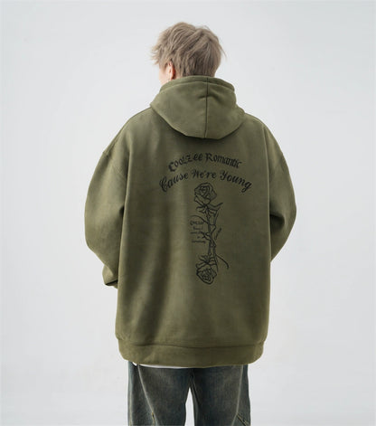 520gsm Heavy Suede Rose Devoré Hoodie