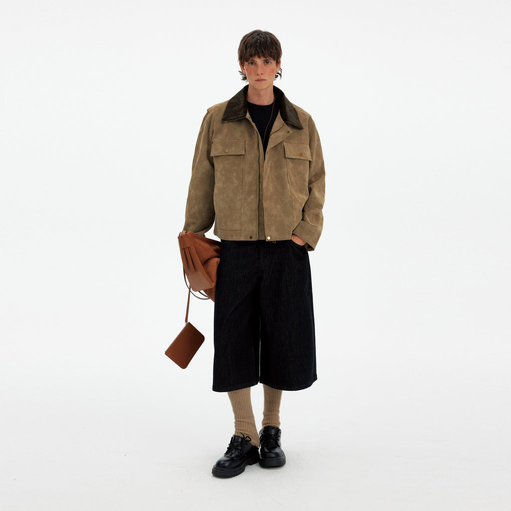 Vintage Deconstructed Suede Corduroy Jacket