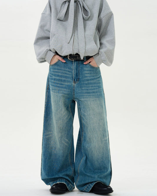 Classic Blue Washed Baggy Jeans
