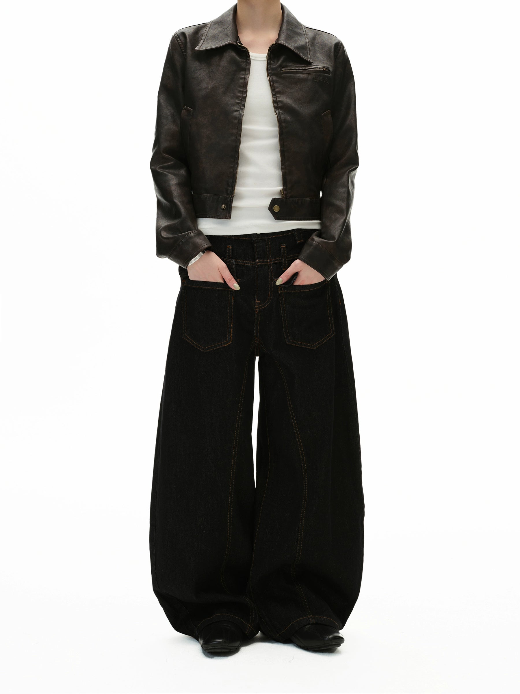 Niche Reverse Two Bag Black Jeans