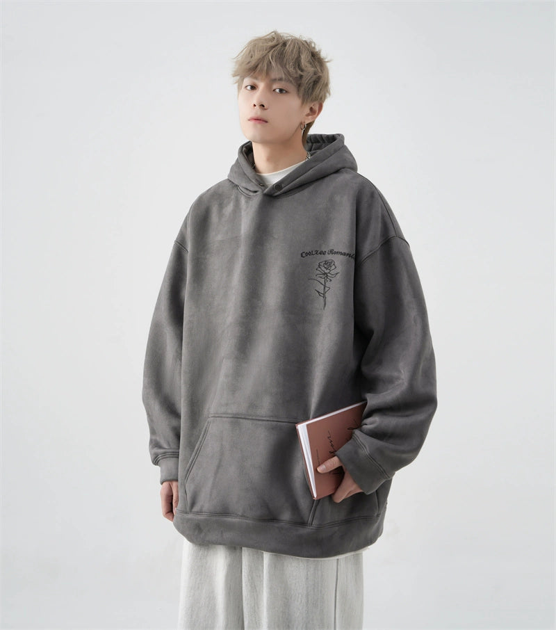 520gsm Heavy Suede Rose Devoré Hoodie