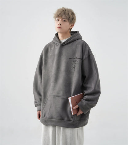520gsm Heavy Suede Rose Devoré Hoodie