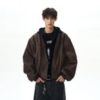 Double Layer Hooded Flight Bomber Jacket