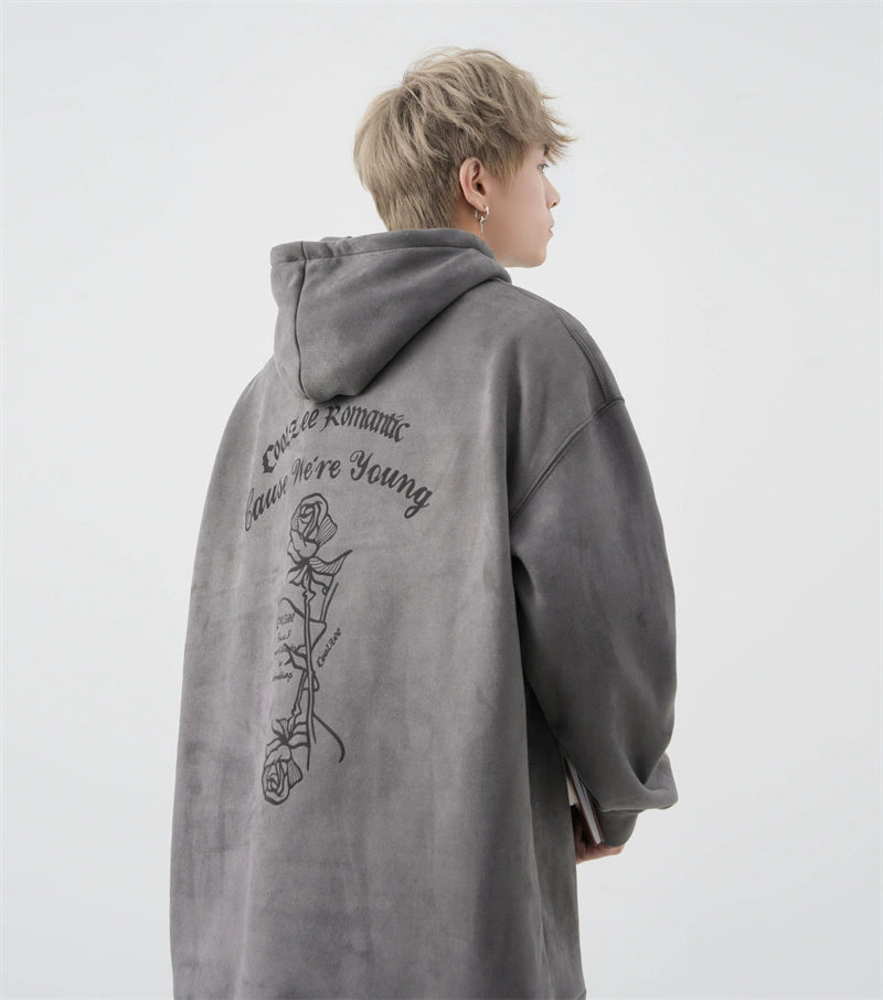 520gsm Heavy Suede Rose Devoré Hoodie