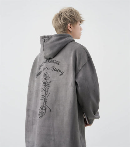 520gsm Heavy Suede Rose Devoré Hoodie