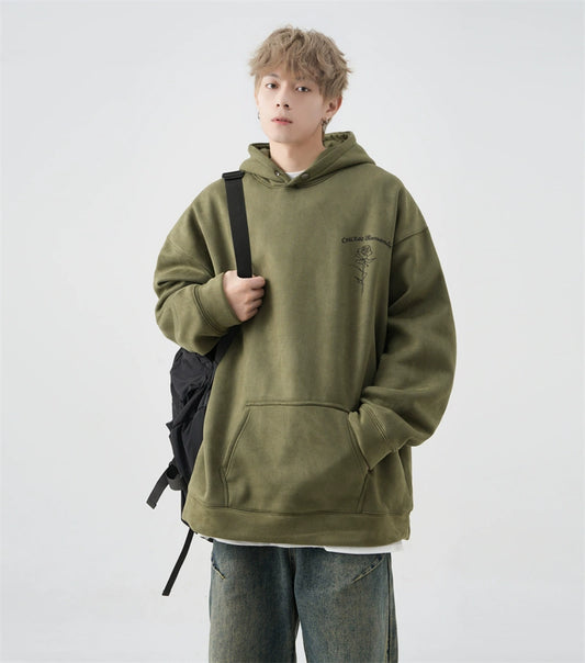 520gsm Heavy Suede Rose Devoré Hoodie