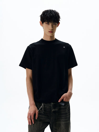 Simple Polaris Cropped Embroidered Tee