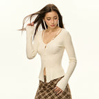 Retro Design Sense Hanging Strain Knitted Cardigan