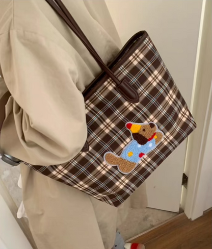 Capacious Caro Puppy Tote Bag