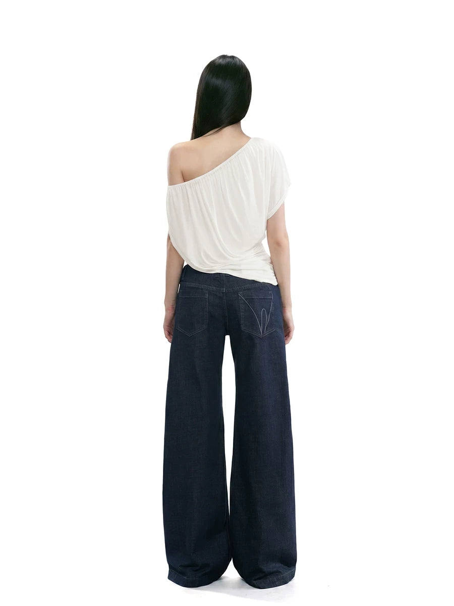 Draped Off-Shoulder Ruched Top