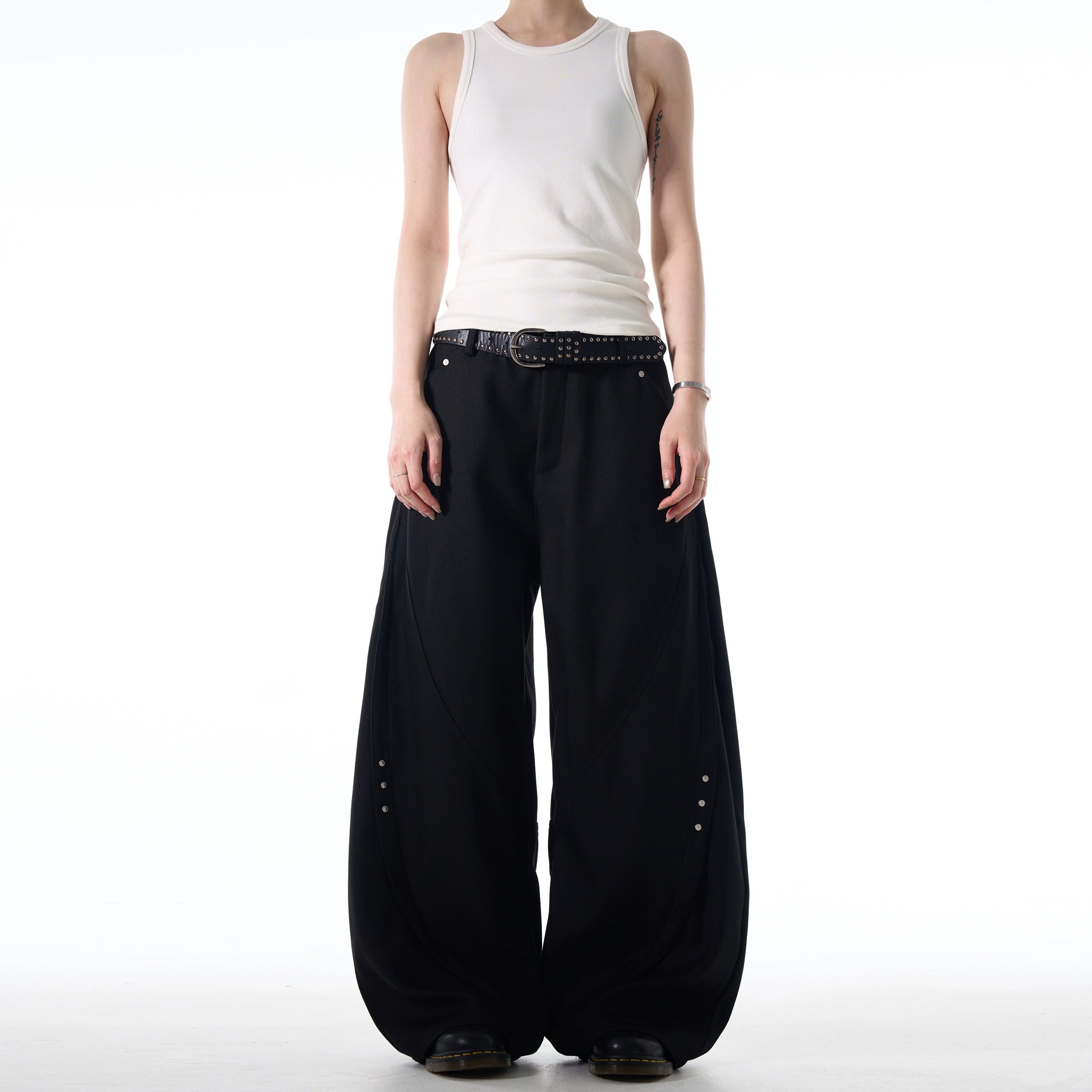 Retro Cropped Wide-Leg Pants