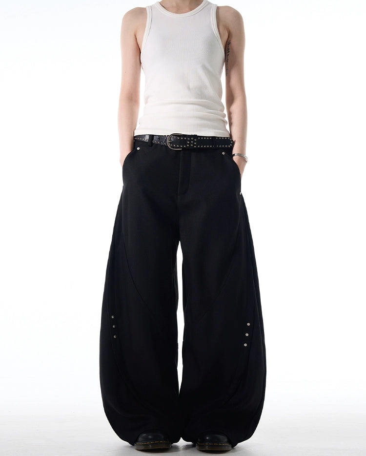 Retro Cropped Wide-Leg Pants