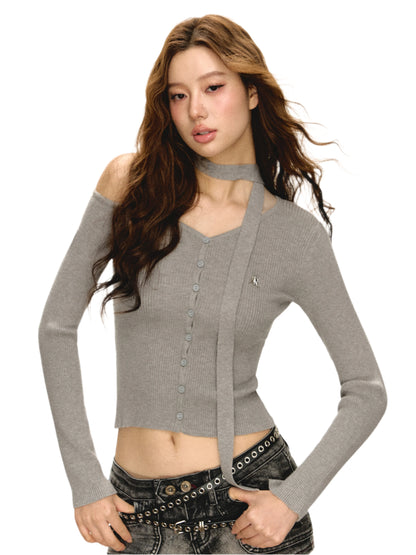 Retro Design Sense Slim Fit Knit Cardigan