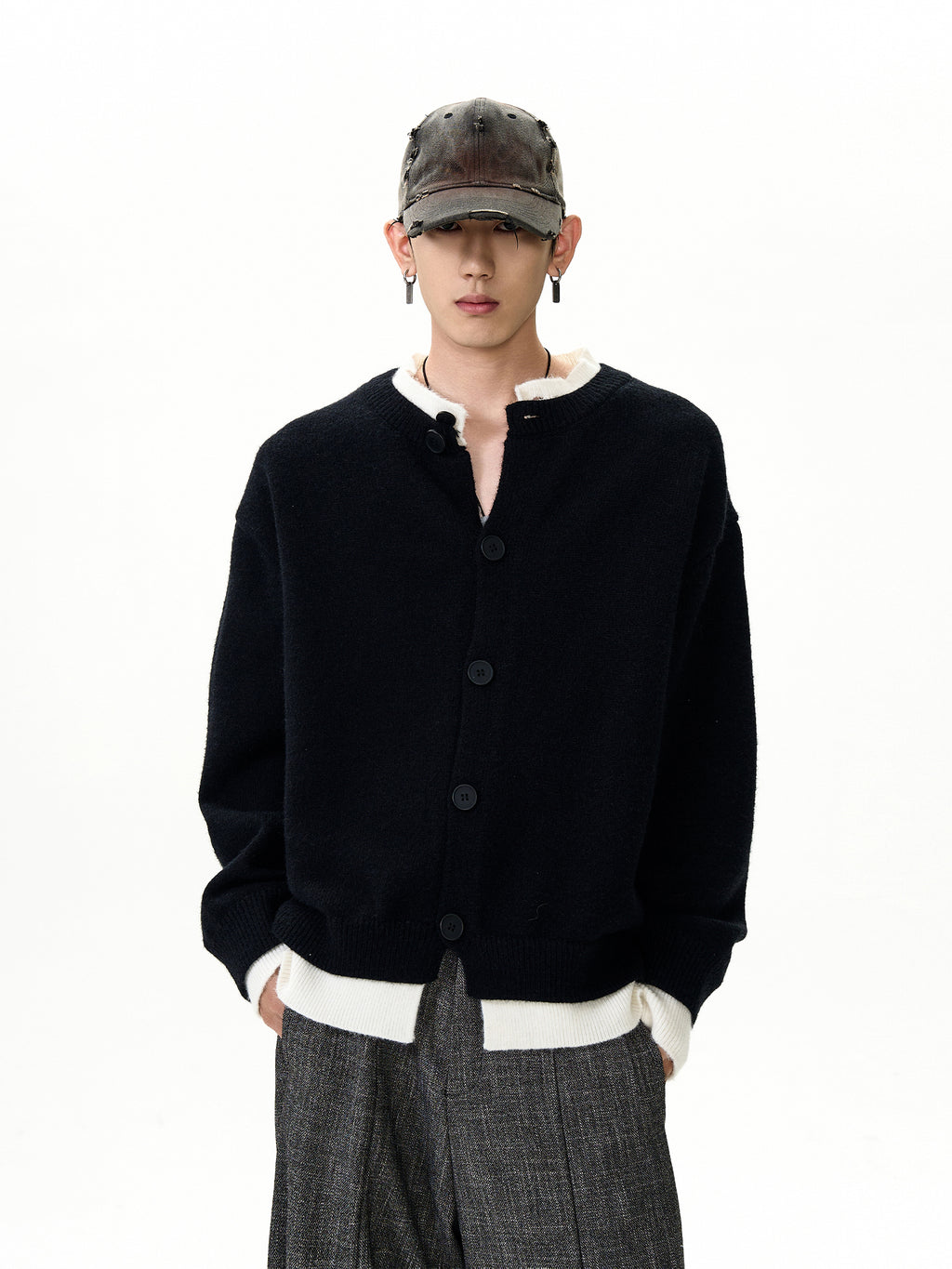 Casual Double-Layered Two Cardigans Sweaters