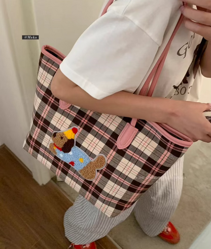 Capacious Caro Puppy Tote Bag