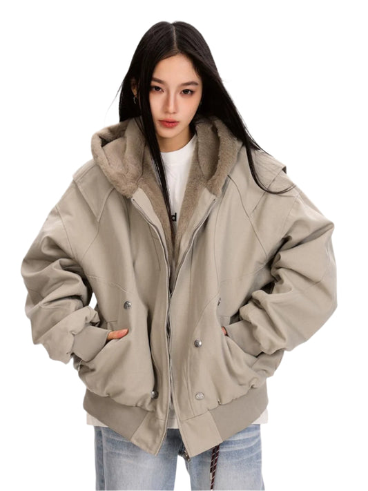 Carved Hooded Fleece Jacket