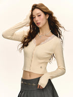 Sense Lace Panel Slim fit Knitwear Top