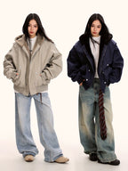 Carved Hooded Fleece Jacket