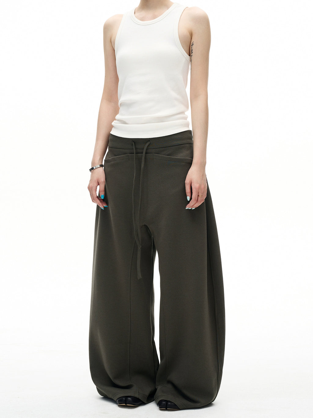 Retro Curved Stitching Sweatpants