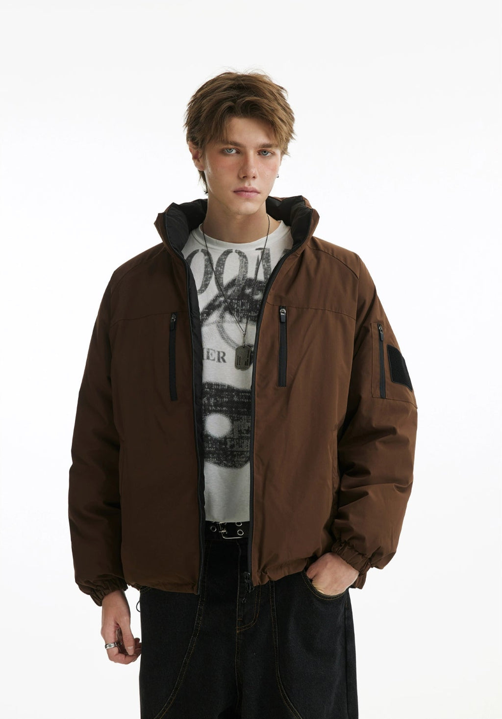 Reversible Thickened Down Puffer Jacket