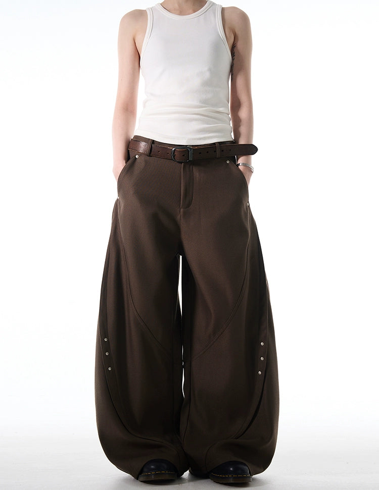 Retro Cropped Wide-Leg Pants