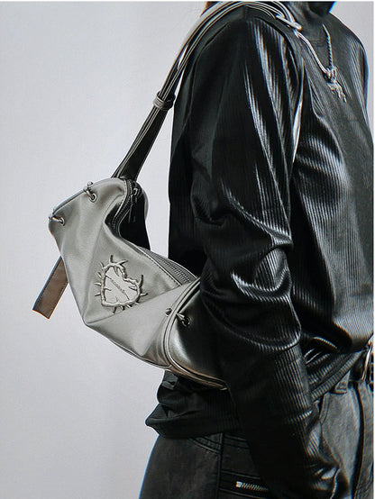 Heart of Thorns Armpit Baguette Crossbody Bag