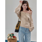 Shoulder Soft Knitted Sweater
