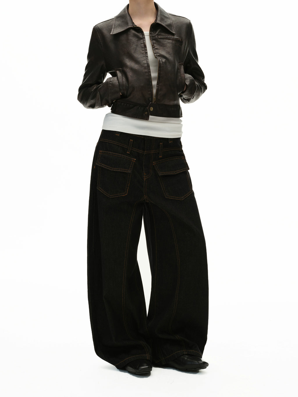 Niche Reverse Two Bag Black Jeans