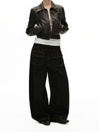 Niche Reverse Two Bag Black Jeans