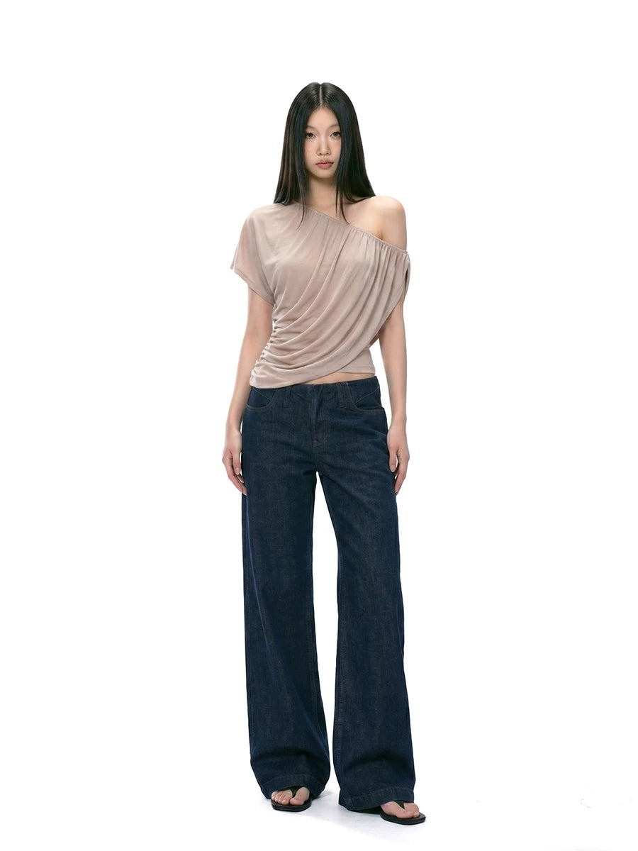 Draped Off-Shoulder Ruched Top