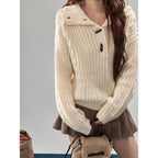 Cream Turtleneck Sweater