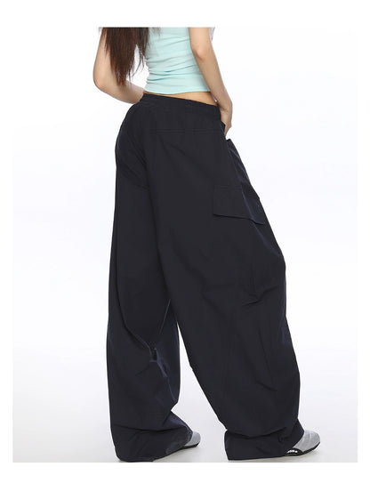Letter Embroidery Loose Straight Casual Pants