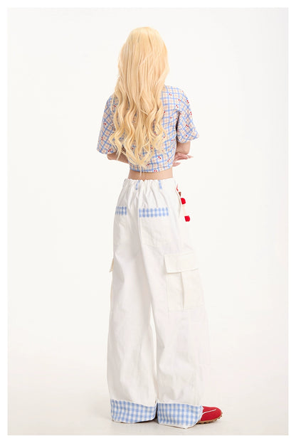 Apple Puppy Embroidered White Jeans