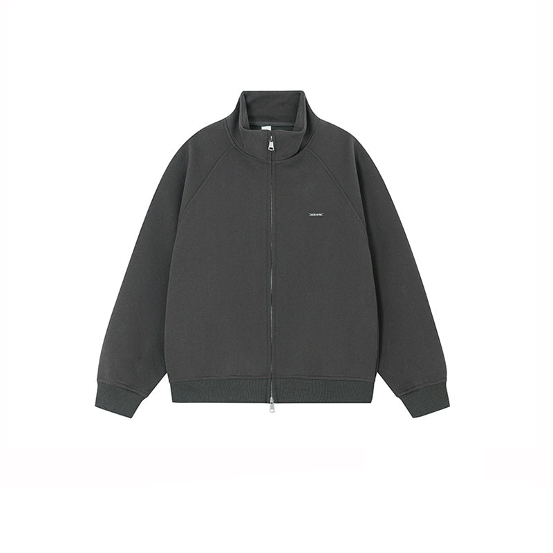 Stand Collar Zip Up Casual Cardigan