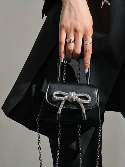 Girly Bow Mini Chain Crossbody Bag