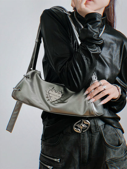 Heart of Thorns Armpit Baguette Crossbody Bag